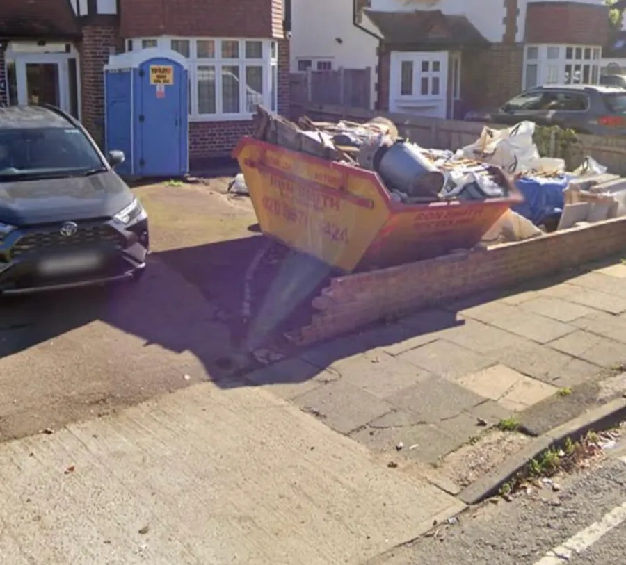 Waste and old materials cleared from the driveway before block paving work began